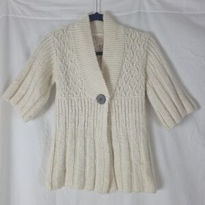 TJMaxx Acrylic Wool Alpaca Blend Sweater IElegant Cream Women's Cardigan Sweater